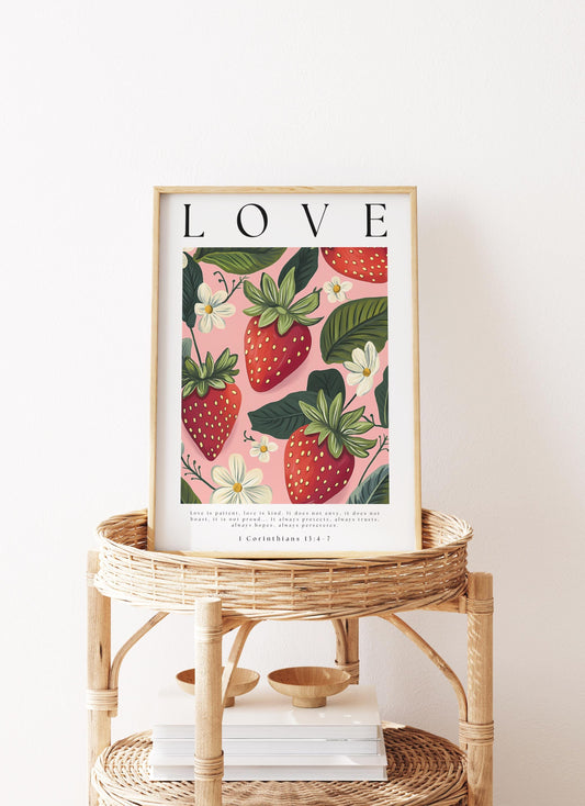 Fruits of the Spirit Art Print: Retro Christian Scripture Poster