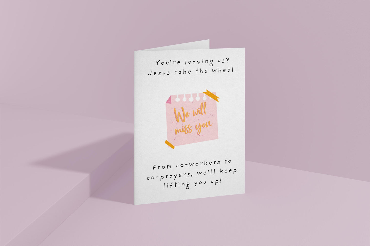 Funny Christian Leaving Card: Jesus Take The Wheel Farewell