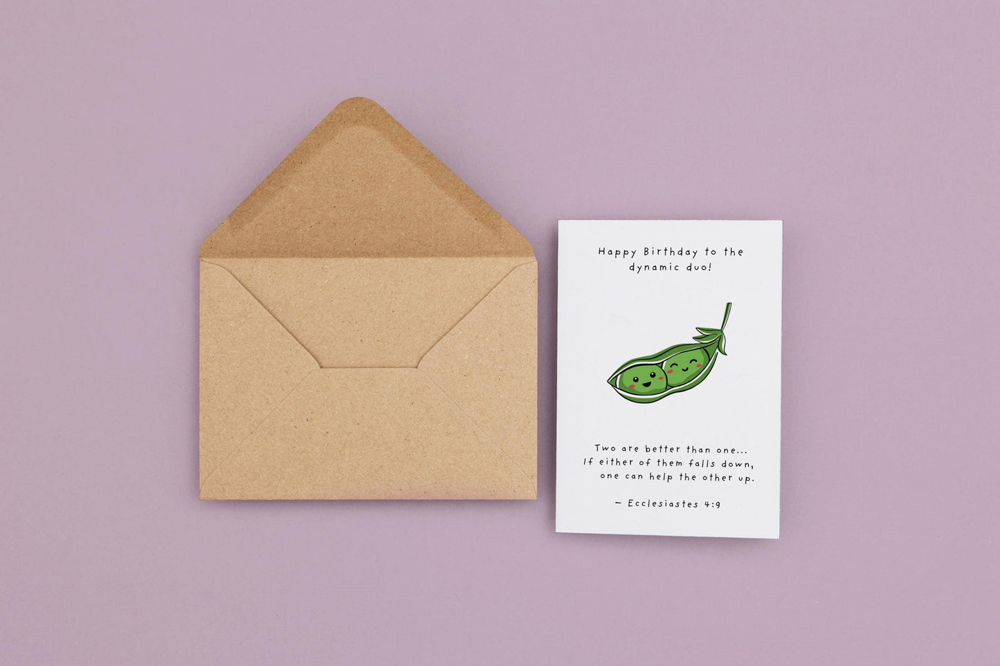 Twins Birthday Card: Two Peas in a Pod, Christian Bible Verse