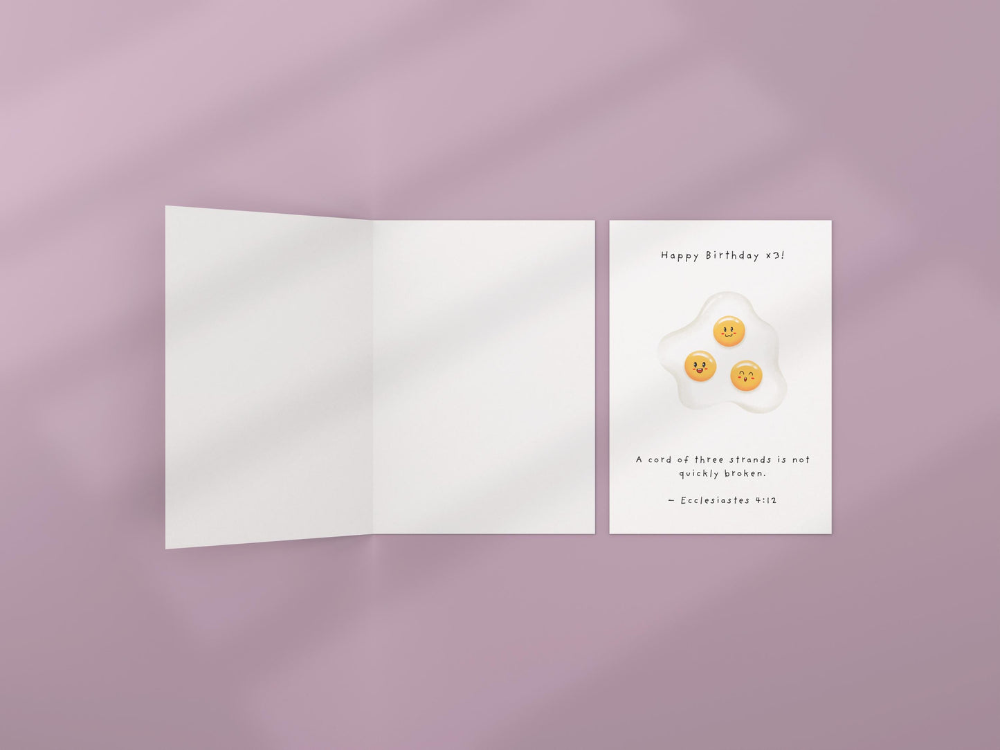 Funny Triplets Birthday Card: Religious Verse, Kraft Envelope