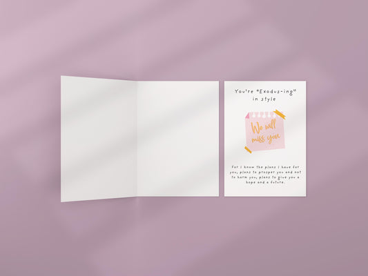 Christian Farewell Card Jeremiah 29:11 Scripture Religious Goodbye Card Faith Co-worker Leaving Card We Will Miss wishing You All the best