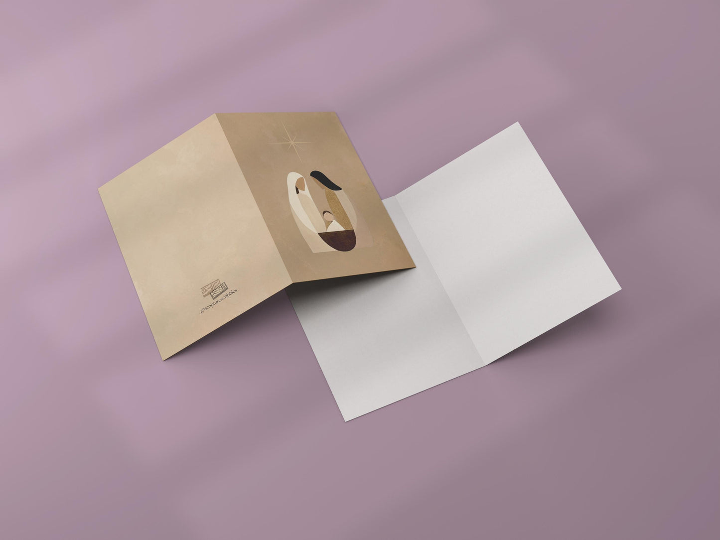 Minimalist Nativity Christmas Card A6 Christian Greeting with Kraft Envelope Faith Based Holiday Card Religious Xmas Stationery Jesus