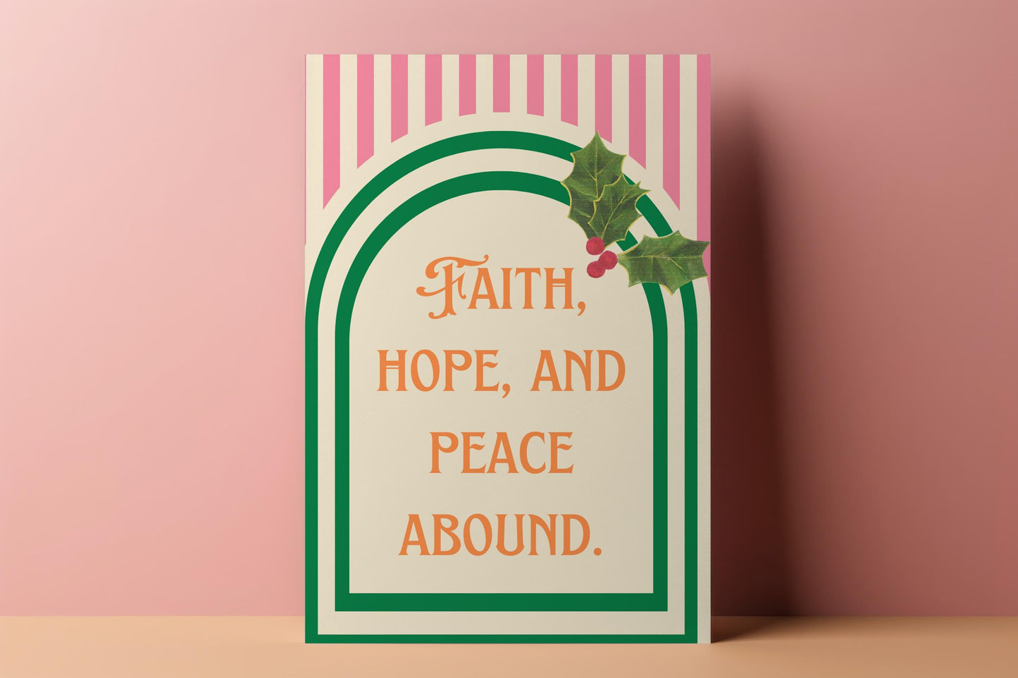 Faith Hope Peace Christmas Card Christian Holiday Greeting Religious Christmas Card Scripture Inspired Card Encouragement Christian Faith