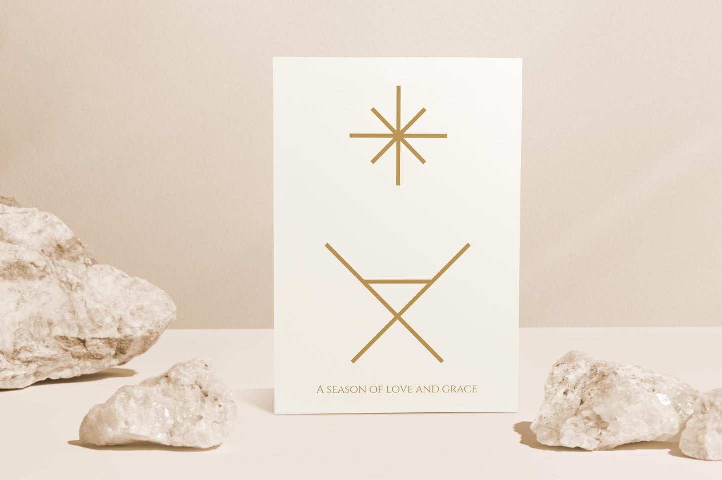 A6 Christmas Card Season of Love and Grace Minimalist Gold Holiday Greeting Christian Scripture Inspired Card Christmas Gift Card unique