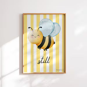 Bee Still Wall Art | Christian Nursery Décor
