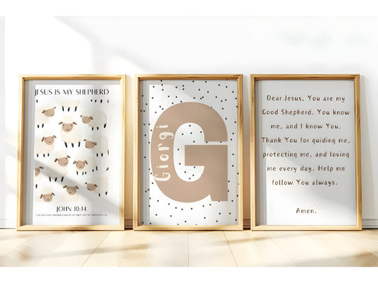 Boho Nursery wall art, Cute animal Nursery Decor, Personalized Decor, vintage animal nursery, bible verse, christian wall art