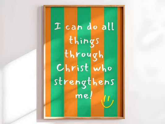 Christian Wall Art: Vibrant Motivational Print