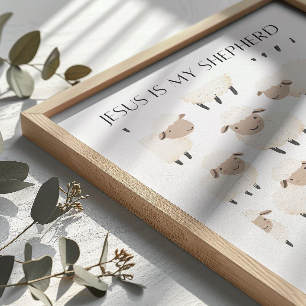 The Good Shepherd Print: Christian Bible Verse Wall Art