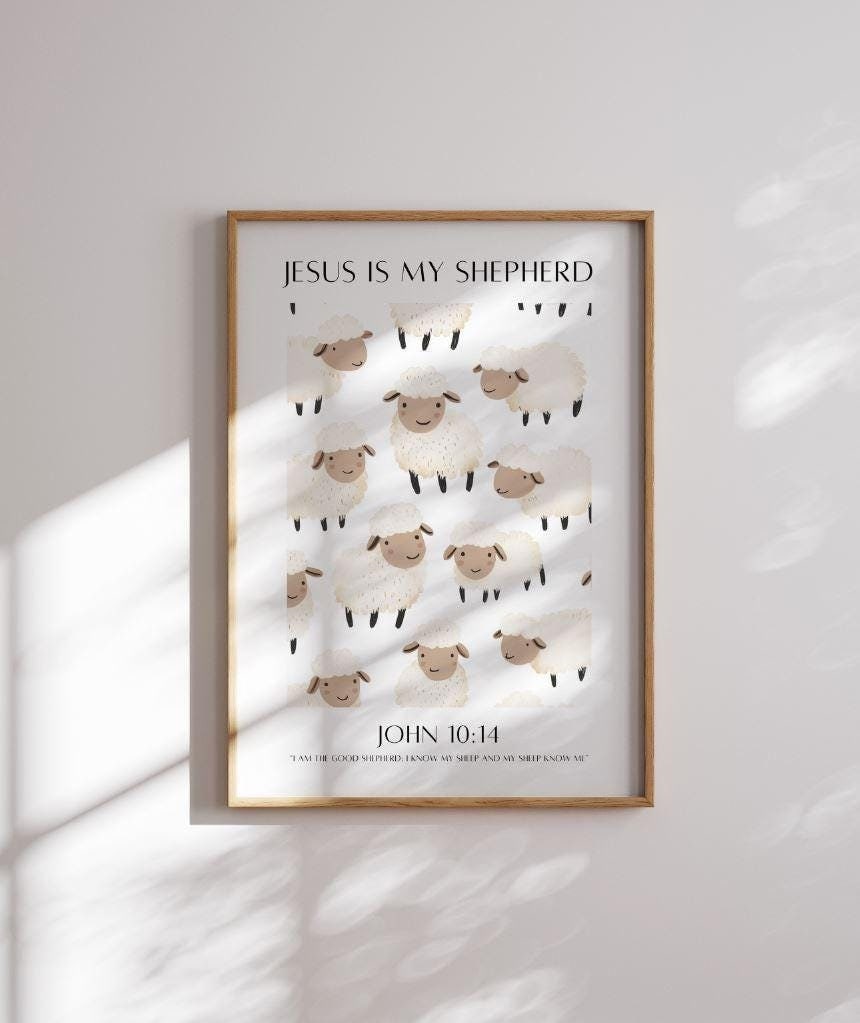 The Good Shepherd Print: Christian Bible Verse Wall Art