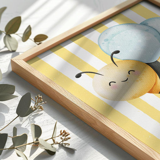 Bee Still Wall Art | Christian Nursery Décor | Psalm 46:10 Print with Cute Bee Illustration | Inspirational Bible Verse Décor