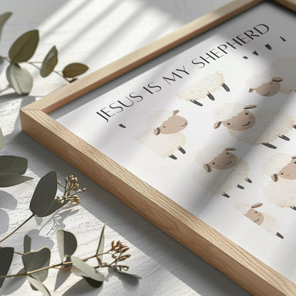 Jesus Is My Shepherd Nursery Print: Christian Kids Room Decor (Digital Download)