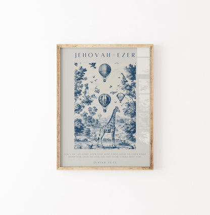 Christian Wall Art | Jehovah-Ezer Isaiah 41:13 Poster | Inspirational Bible Verse Decor | God Our Helper Print | Faith-Based Home Decor