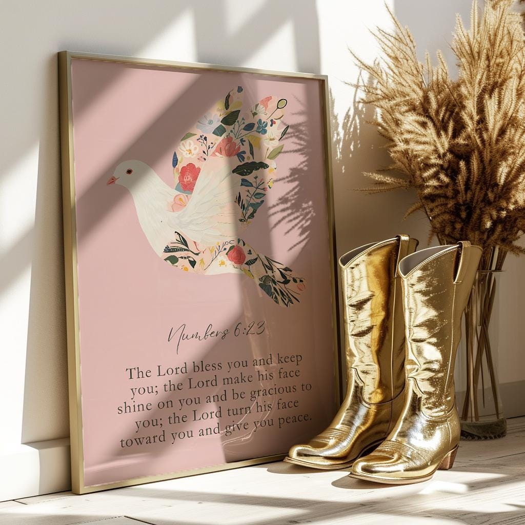 Pink Christian Wall Art Set: Boho Floral Bible Verse Prints (Digital Download)