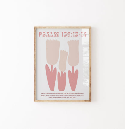 Pink Christian Wall Art Set: Boho Floral Bible Verse Prints (Digital Download)