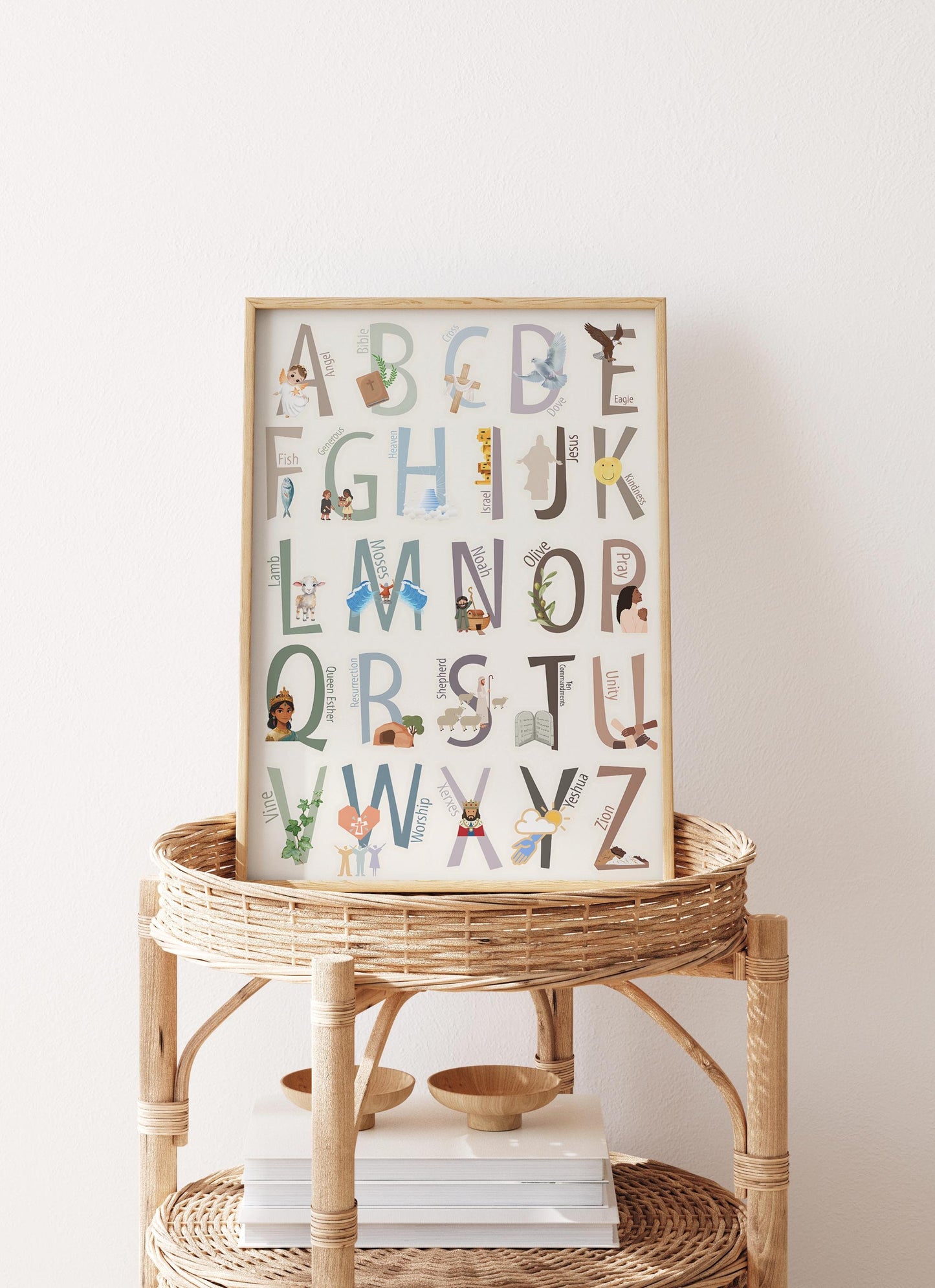 Bible Alphabet Nursery Print: Christian Kids Room Decor (Digital Download)
