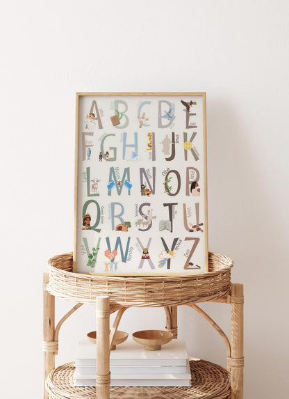 Bible Alphabet Nursery Print: Christian Kids Room Decor (Digital Download)