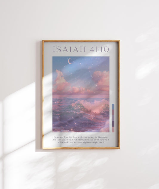 Physical Isaiah 41:10 Fear Not For I Am With You Bible Verse Wall Art, Christian Wall Decor, Dreamy Scripture Digital Print, Christian Gift