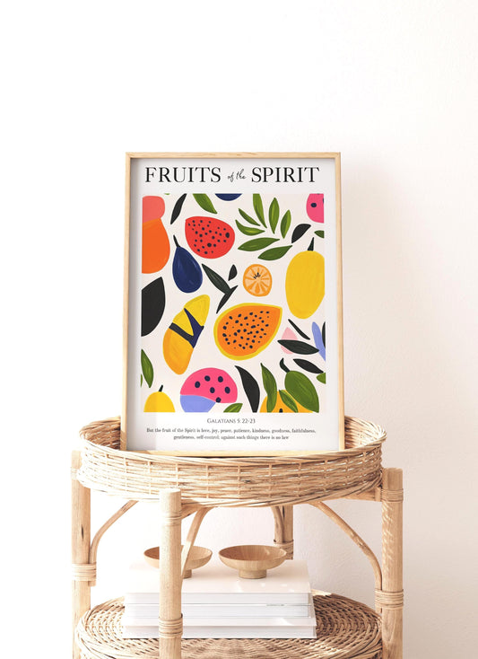 Fruits of the Spirit Art Print: Christian Scripture, Bible Verse Decor (Digital Download)
