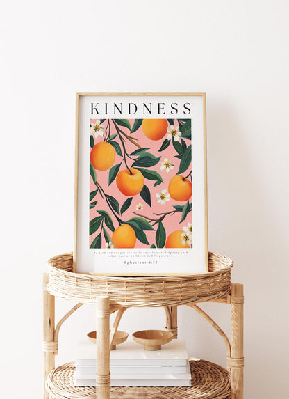 Fruits of the Spirit Art Print: Retro Christian Scripture Poster