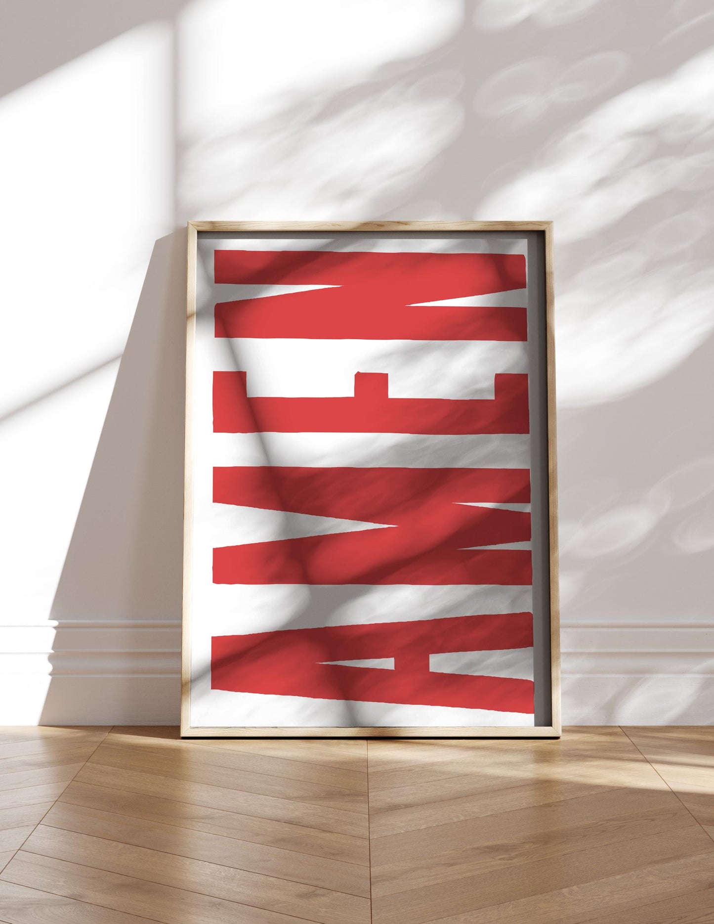 AMEN Print: Trendy Christian Poster, Religious Wall Art