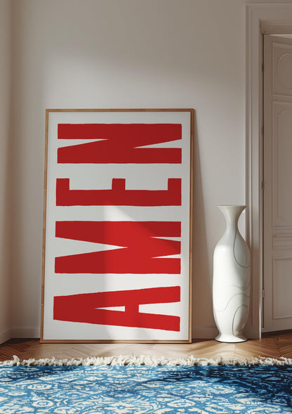 AMEN Print: Trendy Christian Poster, Religious Wall Art