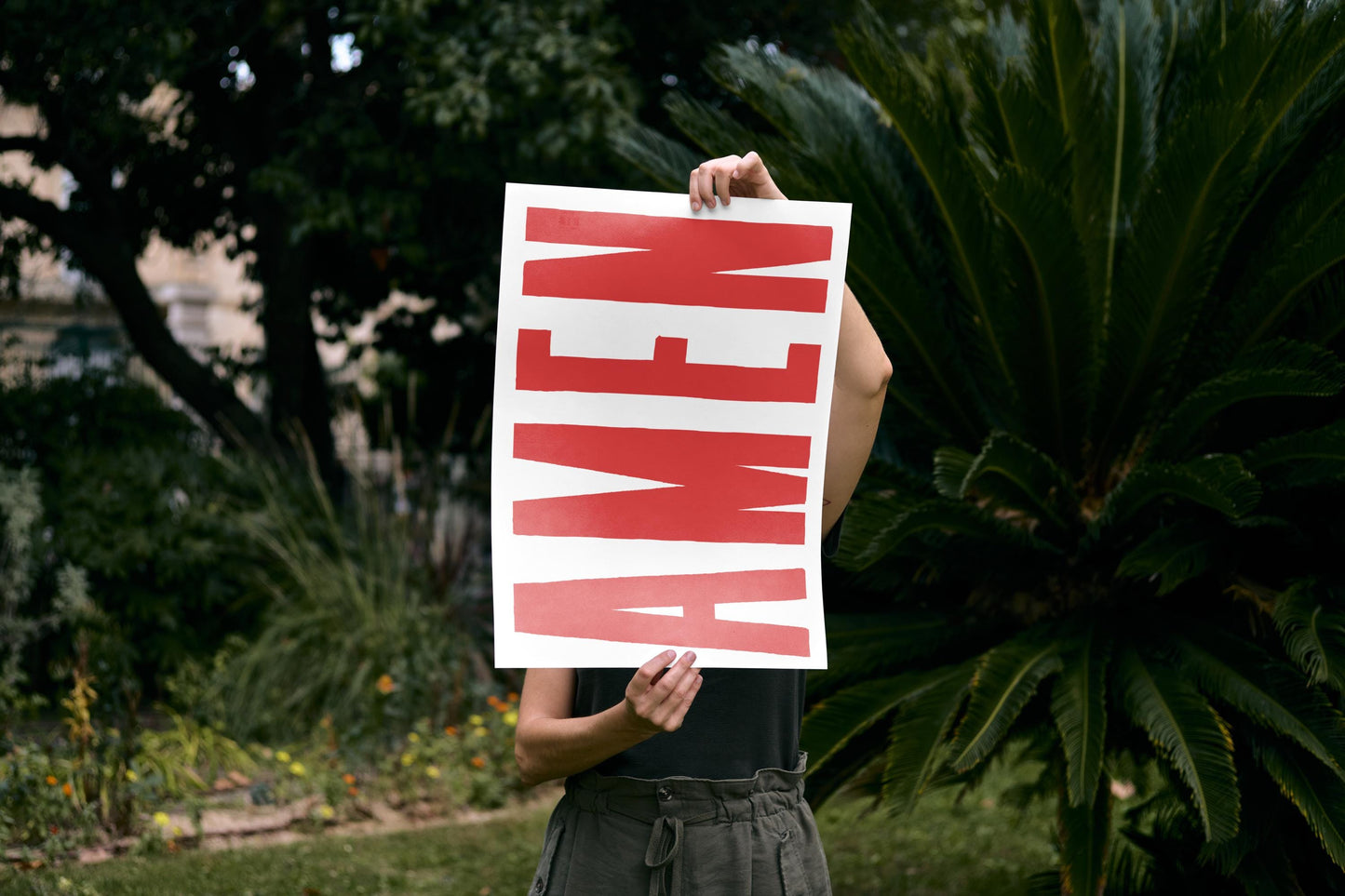 AMEN Print: Trendy Christian Poster, Religious Wall Art