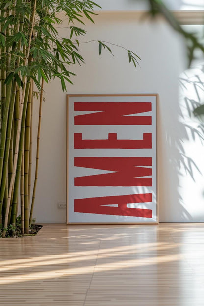 AMEN Print: Trendy Christian Poster, Religious Wall Art