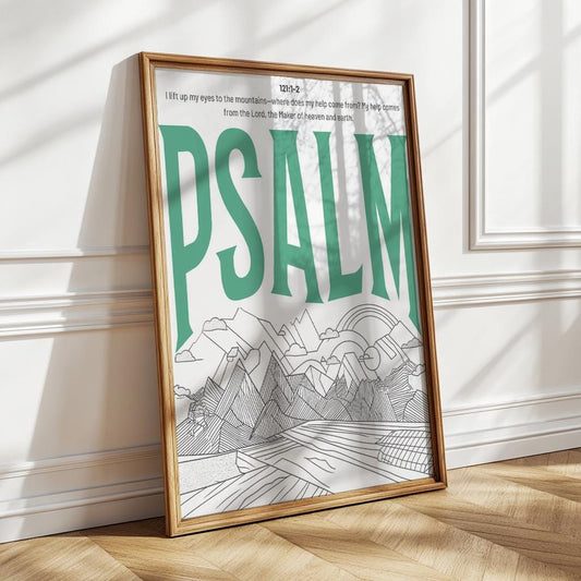 Psalm Print: Trendy Christian Wall Art, Retro Typography Poster