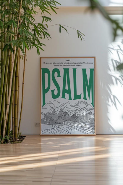 Psalm Print: Trendy Christian Wall Art, Retro Typography Poster