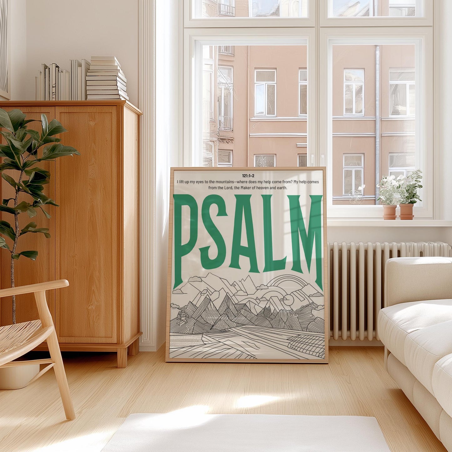 Psalm Print: Trendy Christian Wall Art, Retro Typography Poster