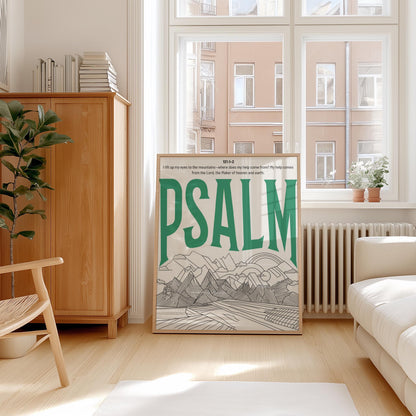 Psalm Print: Trendy Christian Wall Art, Retro Typography Poster