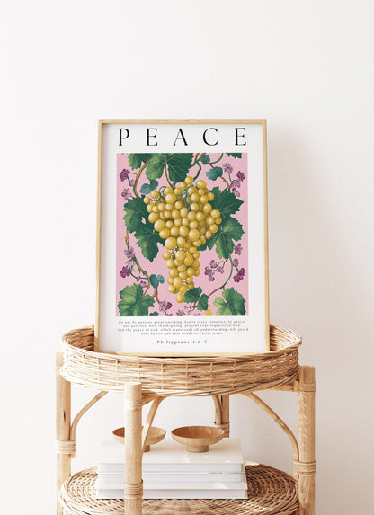 Fruits of the Spirit Art Print: Retro Christian Scripture Poster