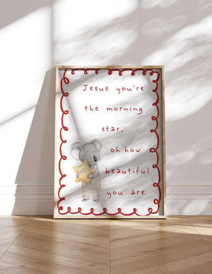 Jesus Morning Star Nursery Art: Christian Bible Verse Poster