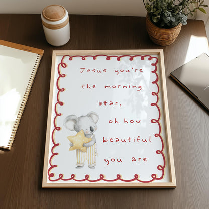 Jesus Morning Star Nursery Art: Christian Bible Verse Poster
