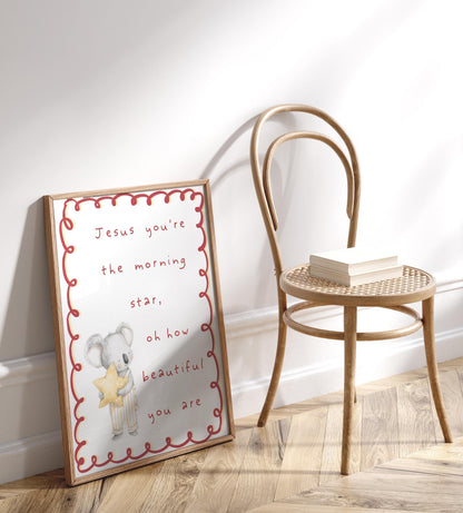 Jesus Morning Star Nursery Art: Christian Bible Verse Poster