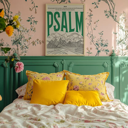 Psalm Print: Trendy Christian Wall Art, Retro Typography Poster