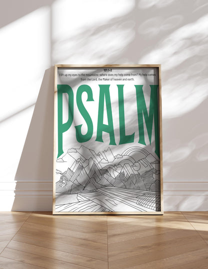 Psalm Print: Trendy Christian Wall Art, Retro Typography Poster