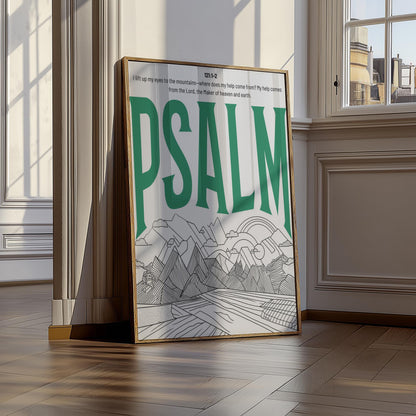 Psalm Print: Trendy Christian Wall Art, Retro Typography Poster