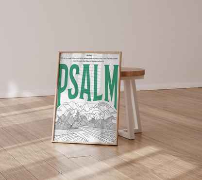 Psalm Print: Trendy Christian Wall Art, Retro Typography Poster