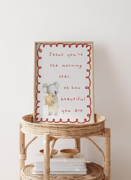 Jesus Morning Star Nursery Art: Christian Bible Verse Poster