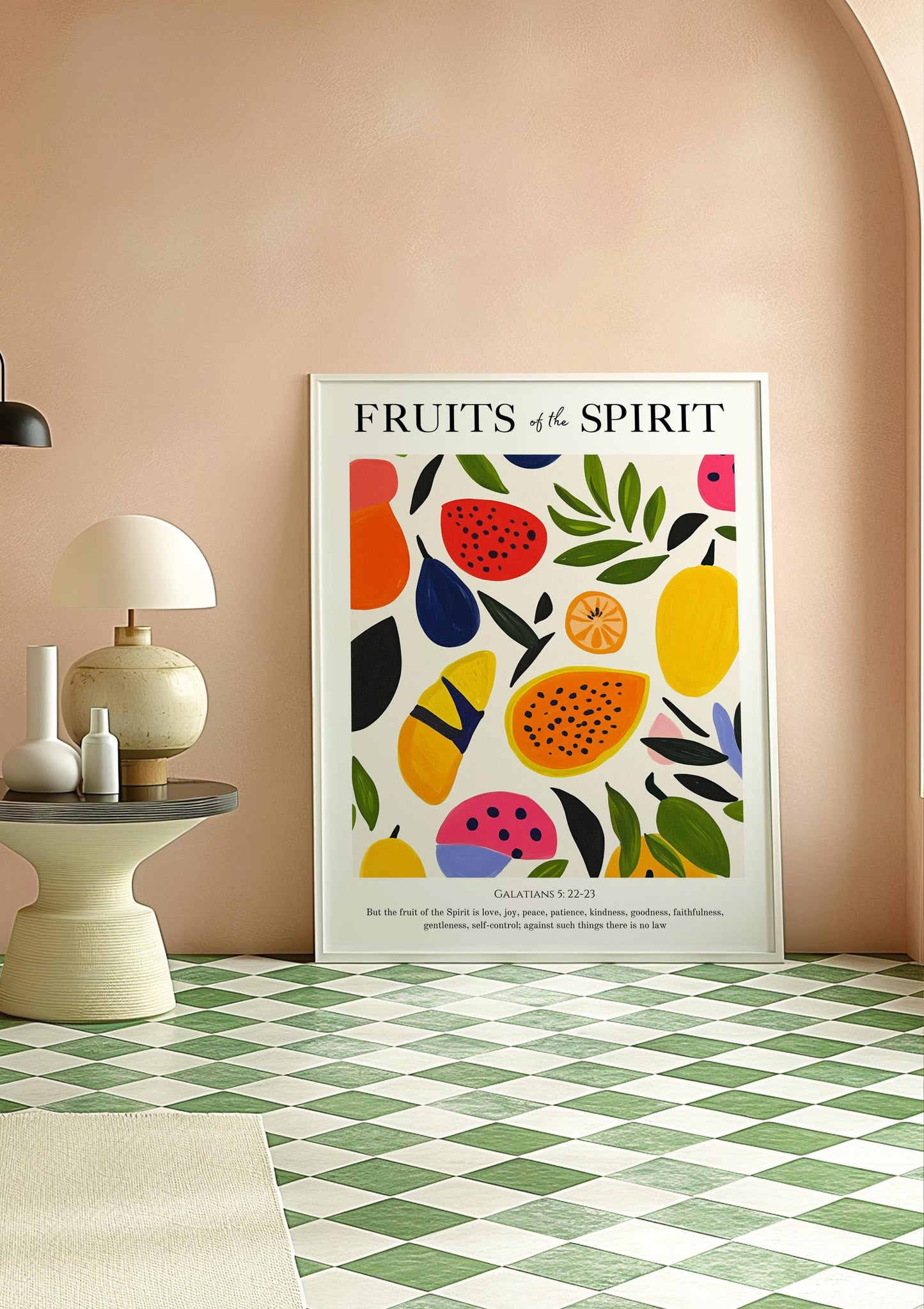 Fruit of the Spirit Art Print: Christian Scripture Poster, Colorful Nursery Decor