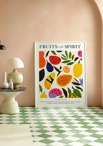 Fruit of the Spirit Art Print: Christian Scripture Poster, Colorful Nursery Decor