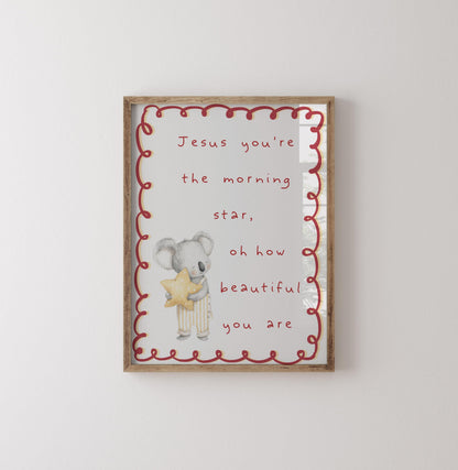 Jesus Morning Star Nursery Art: Christian Bible Verse Poster