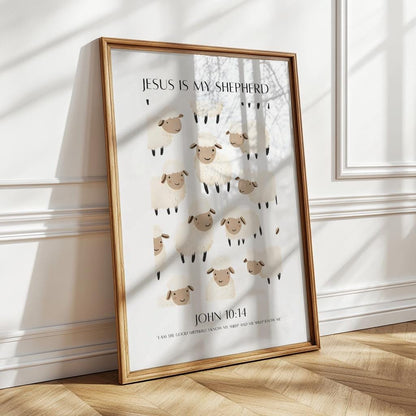 Jesus Is My Shepherd Nursery Print: Christian Kids Room Decor (Digital Download)