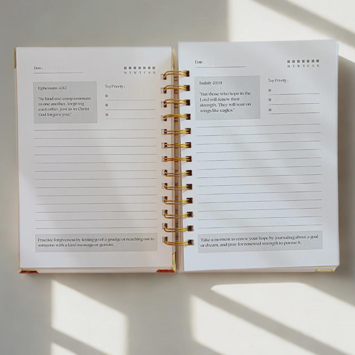Handmade Christian Daily Verse Planner: A5 Spiral Notebook