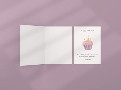 Custom Birthday Card with Bible Verse Christian Faith Based Happy Birthday Scripture Greeting Card Religious Personalised Card Psalm 118:24