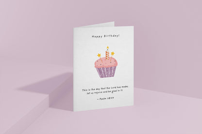 Custom Birthday Card with Bible Verse Christian Faith Based Happy Birthday Scripture Greeting Card Religious Personalised Card Psalm 118:24