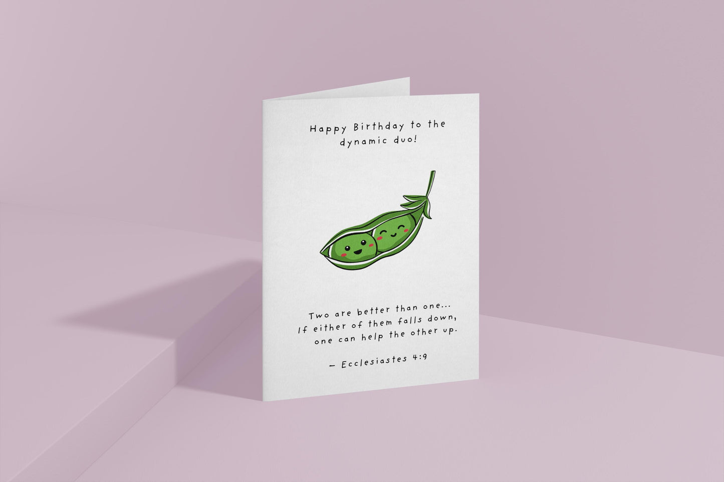 Twins Birthday Card: Two Peas in a Pod, Christian Bible Verse