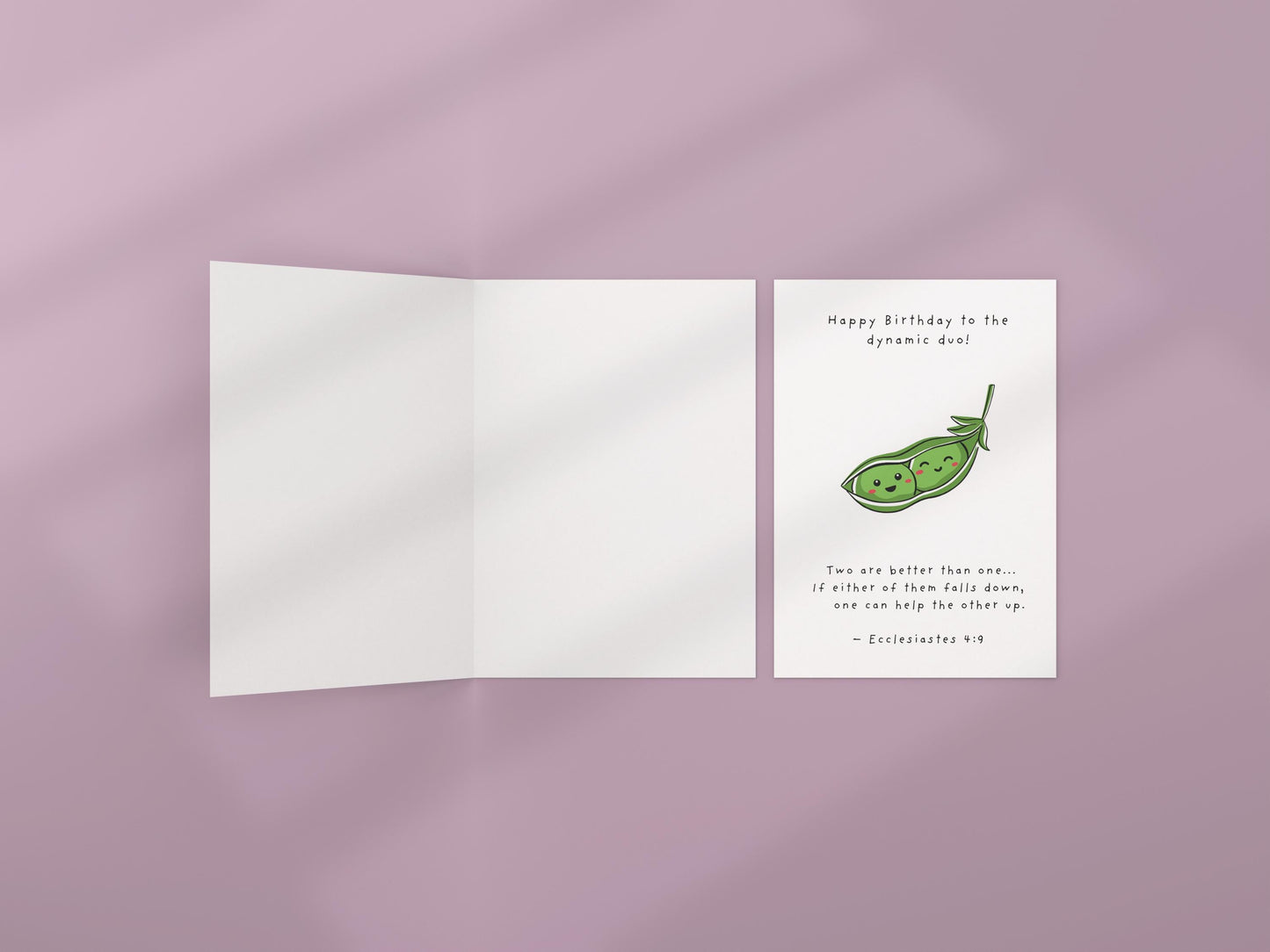 Twins Birthday Card: Two Peas in a Pod, Christian Bible Verse
