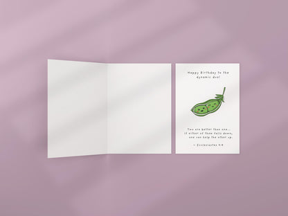 Twins Birthday Card: Two Peas in a Pod, Christian Bible Verse